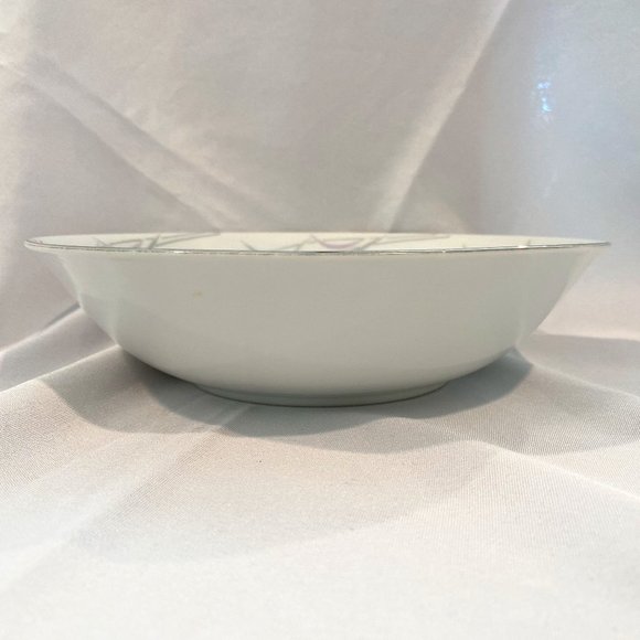 RARE! VALMONT CHINA ROYAL WHEAT 9 1/8" Round Serving Bowl 2 1/4" PLATINUM BORDER - Picture 2 of 3